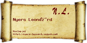 Nyers Leonárd névjegykártya